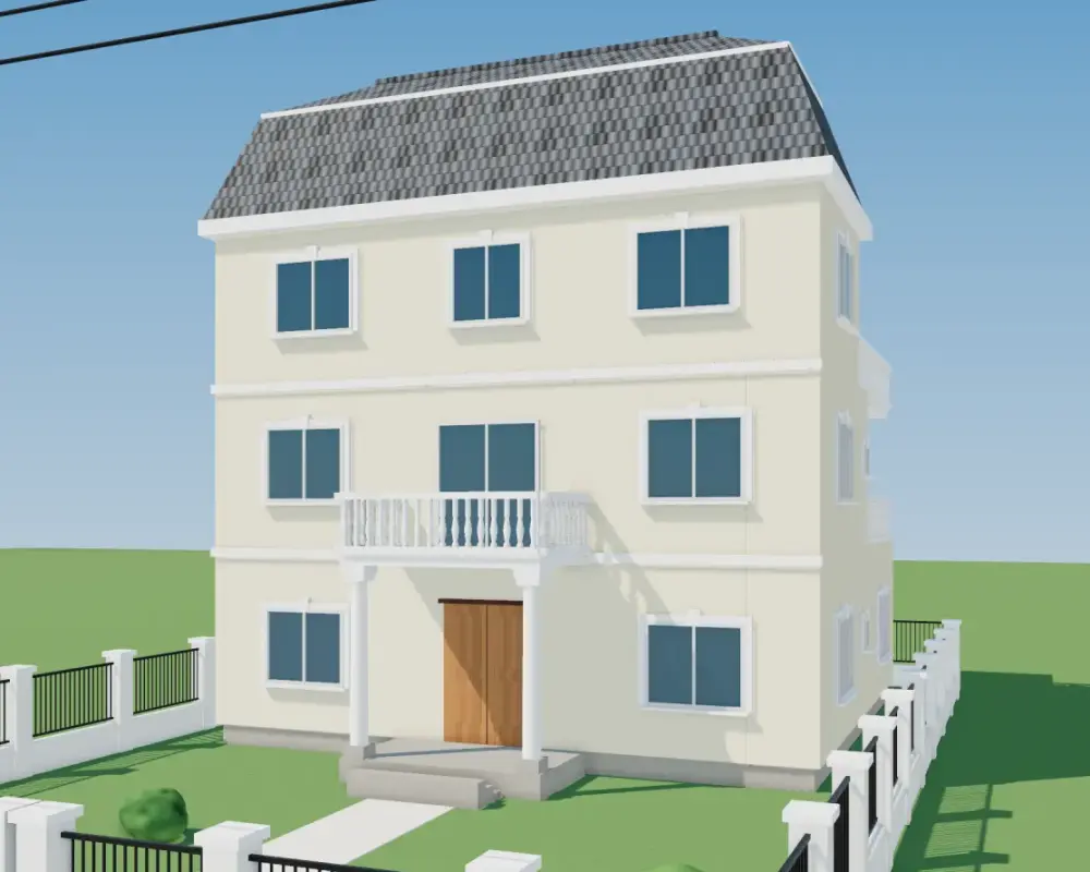 Phối cảnh biệt thự tân cổ điển mái Mansard